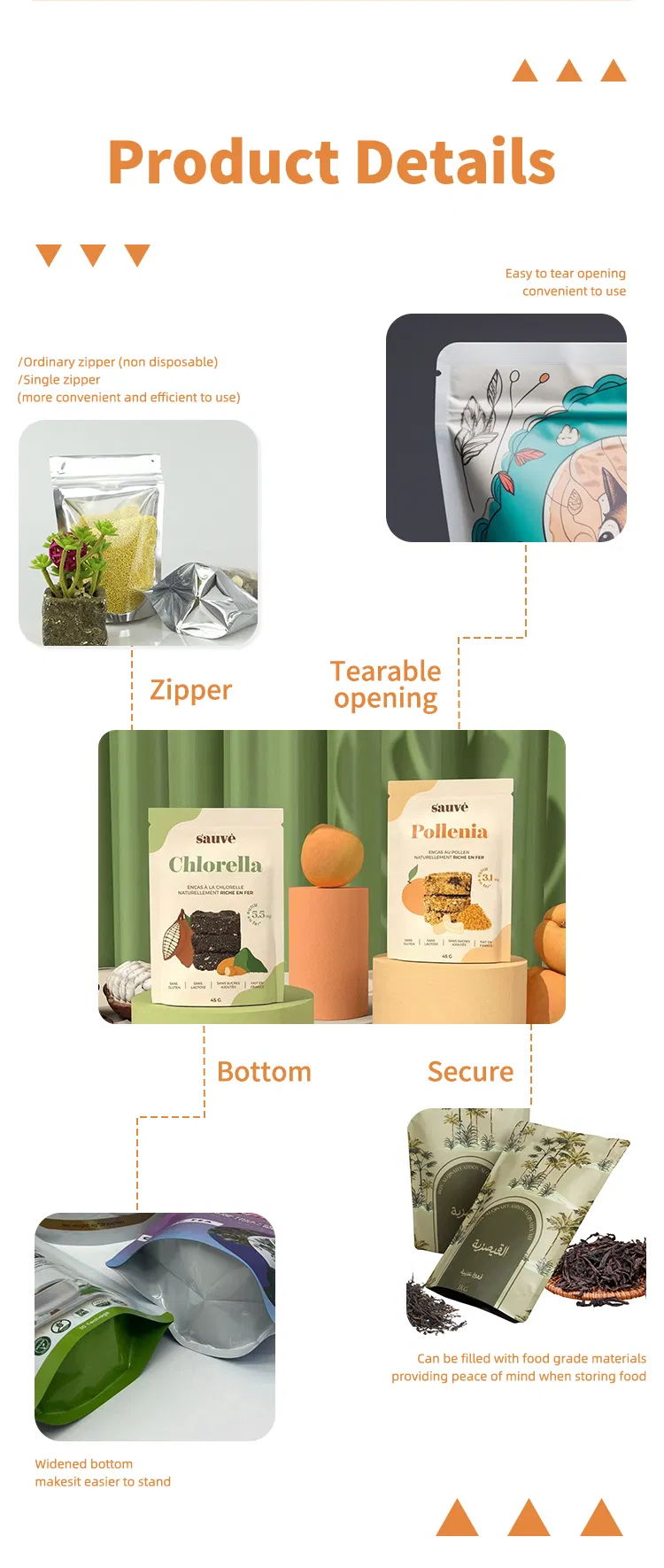 Durable Stand-up Pouches for Snacks Coffee and Pet Treats