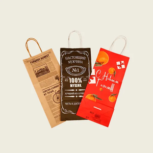 Shopping Paper Bag with Kraft Material and Reinforced Handles for Heavy Items