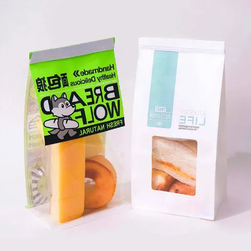 Custom Sandwich Bag with Clear Window and Pointed Bottom for Easy Filling