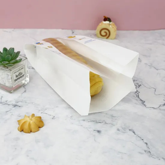 Biodegradable Paper Bread Bag with Clear Viewing Window