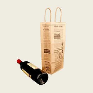 Kraft Paper Handbag for Wine Bottles with Durable Construction