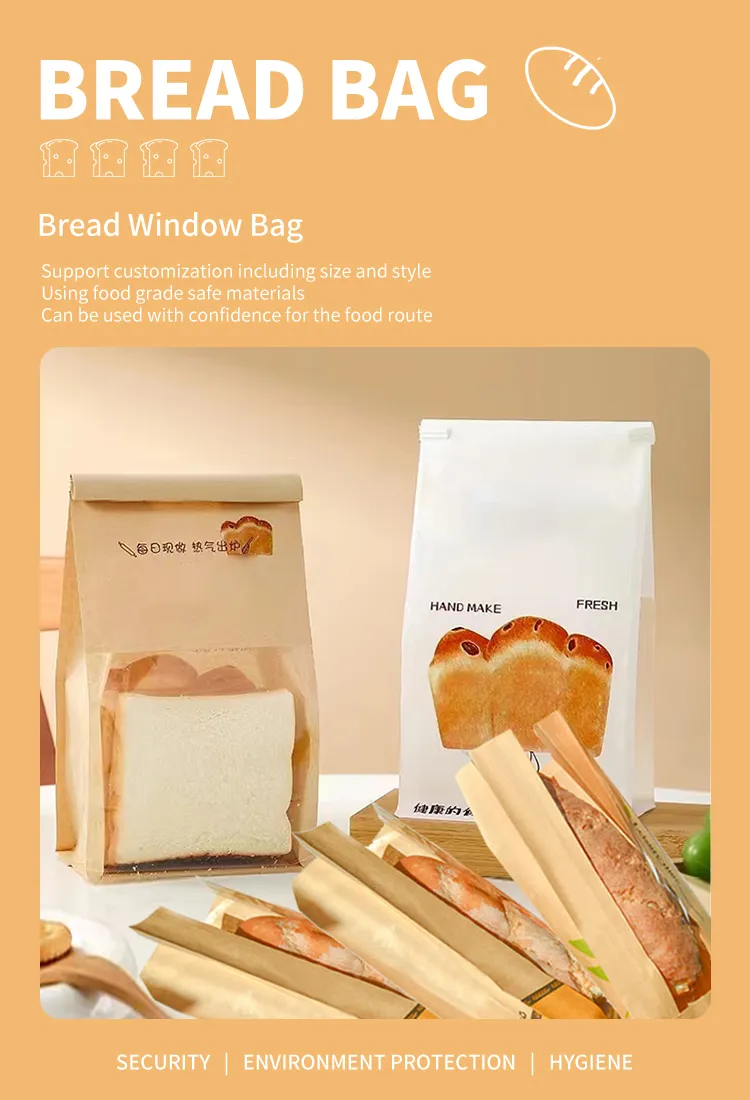 Reusable Food Bag for Bakeries with Sticker Closure and Transparent Display Feature