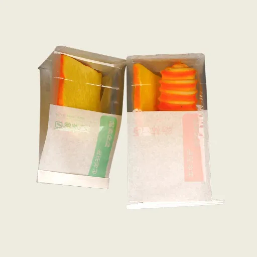 Retailed Reusable Paper Bread Bag with Pointed Bottom and Octagonal Sealing Style