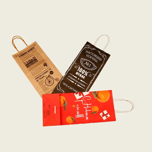 Custom Kraft Paper Handbag for Events with Printed Patterns and Durable Construction