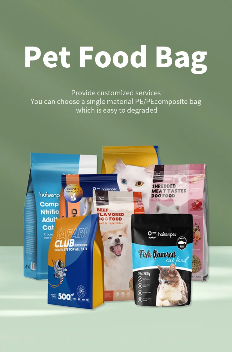 Versatile Pet Food Bags with Custom Sizes and Vibrant Designs