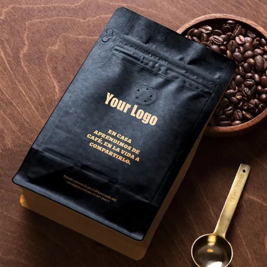 Custom Kraft Coffee Bag for Beans with Valve