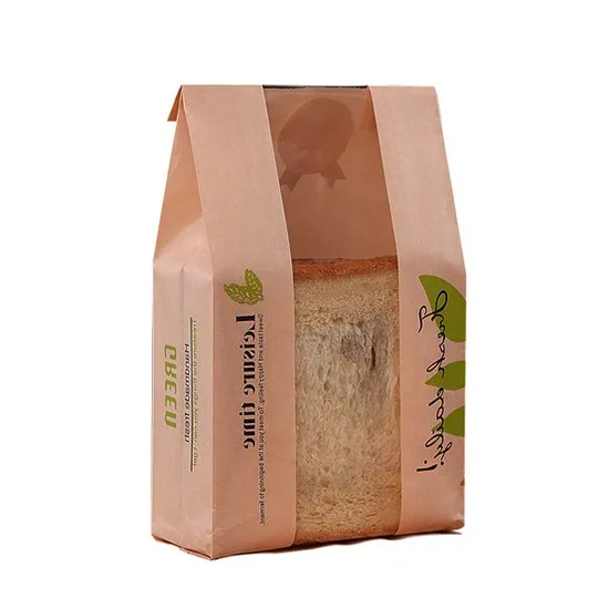 Bakery Packaging Bag with Paper Composite and Clear Window