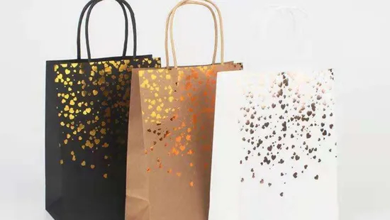 Wine Packaging Handbag with Kraft Material and Printed Pattern for Brand Identity