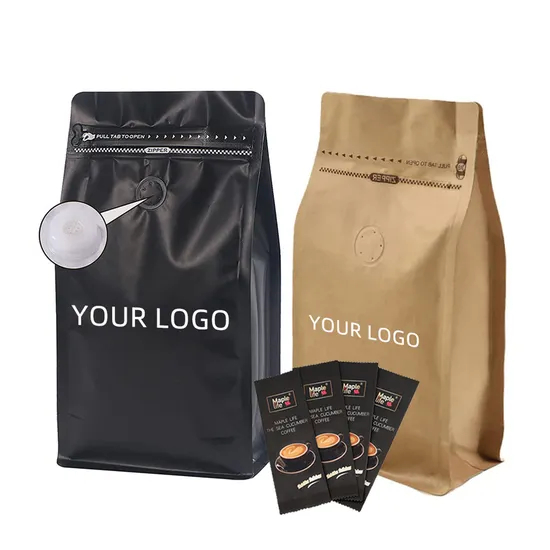 Food Grade Coffee Bag for Beans with Valve and Multi Layer Technology