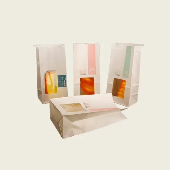 Customizable Bread Packaging Bag with Pointed Bottom and Transparent Window Feature