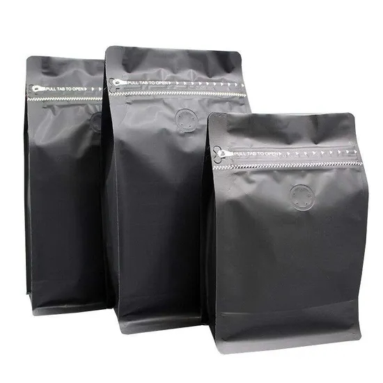 Plastic Coffee Bag for Packaging with Valve and Customizable Dimensions
