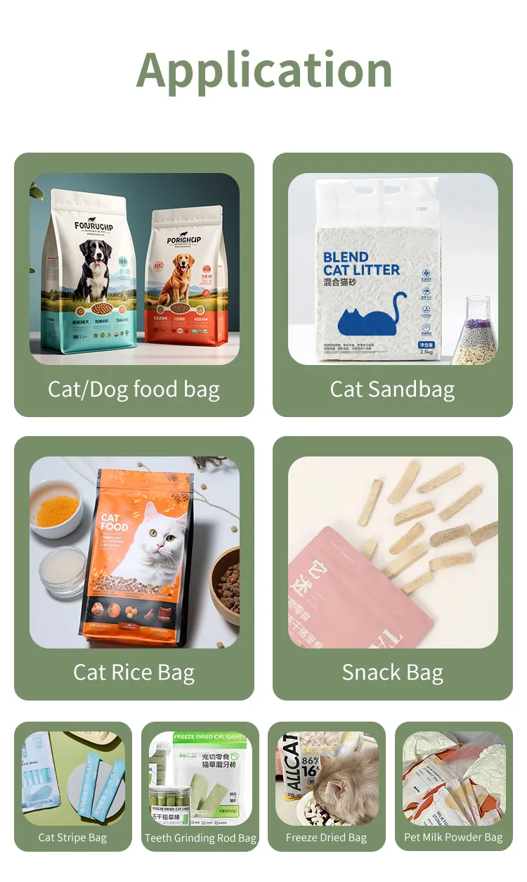 Durable Pet Food Packaging Bags with Custom Zipper Closure
