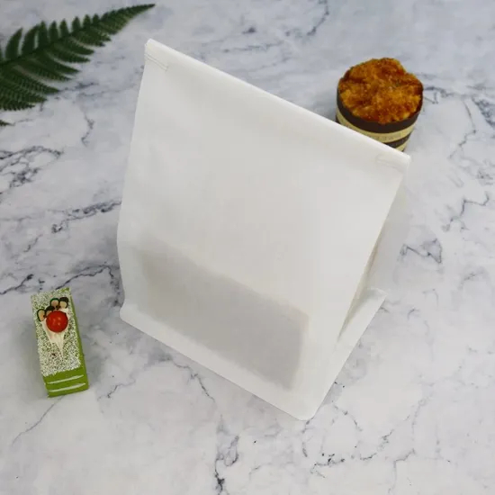 Retail Custom Paper Bread Bag with Octagonal Seal and Sticker Closure Design