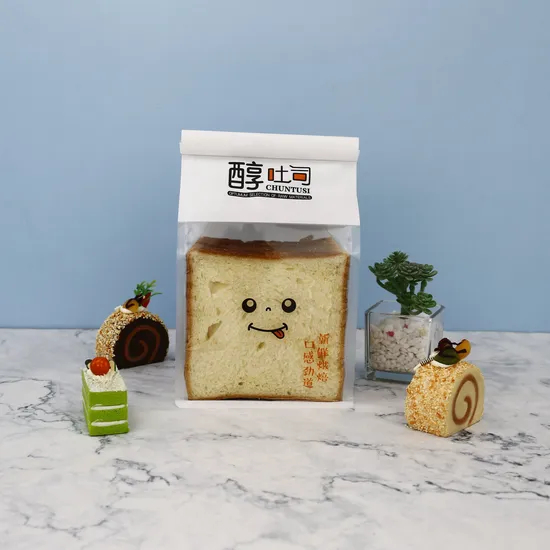 Transparent Window Bread Bag for Retail with Biodegradable Material and Sticker Seal