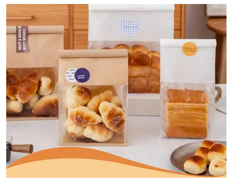 Upscale Bakery Packaging Bag with Octagonal Seal and Transparent Window for Products