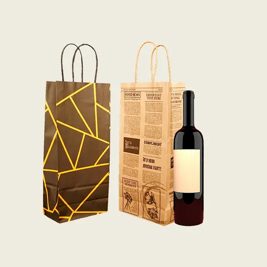 Recycled Kraft Paper Bag for Retail with Reinforced Handles