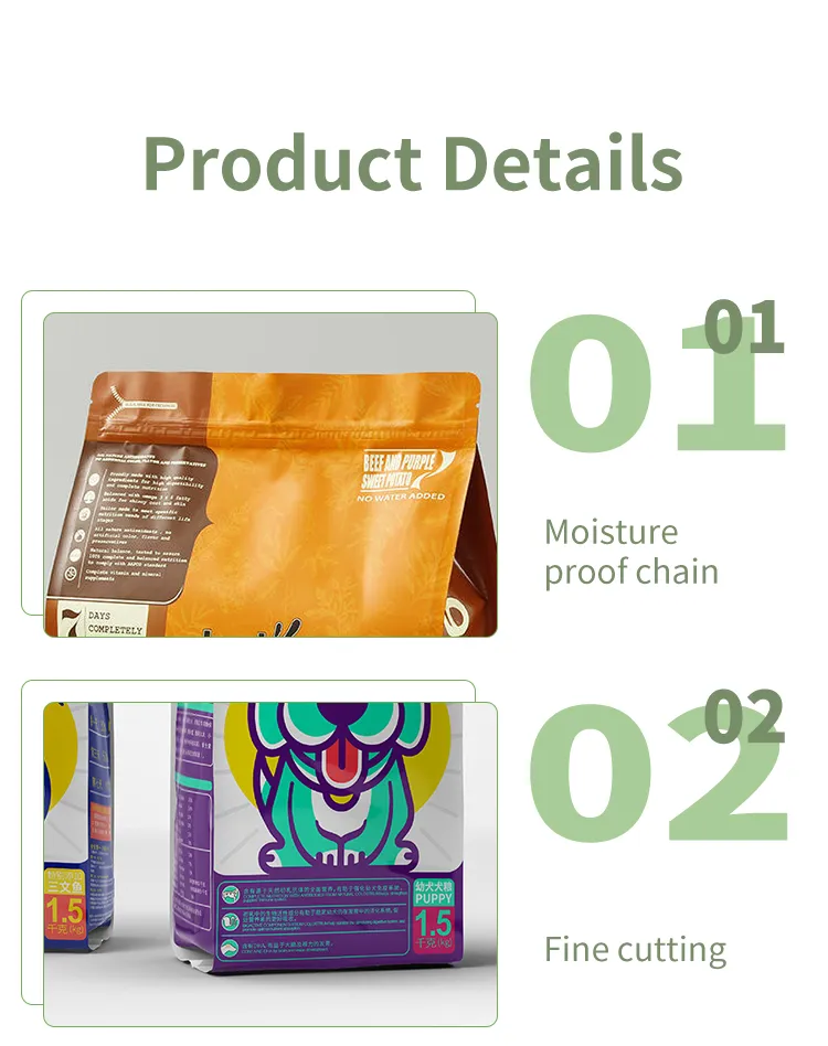 Durable Pet Food Packaging Bags with Custom Zipper Closure