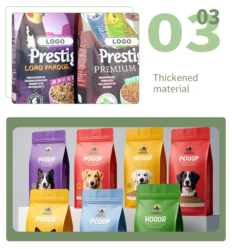 Durable Pet Food Packaging Bags with Custom Zipper Closure