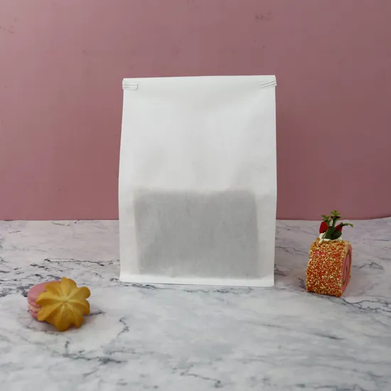 Biodegradable Paper Bag for Pastries with Moisture Proof Layer and Octagonal Seal
