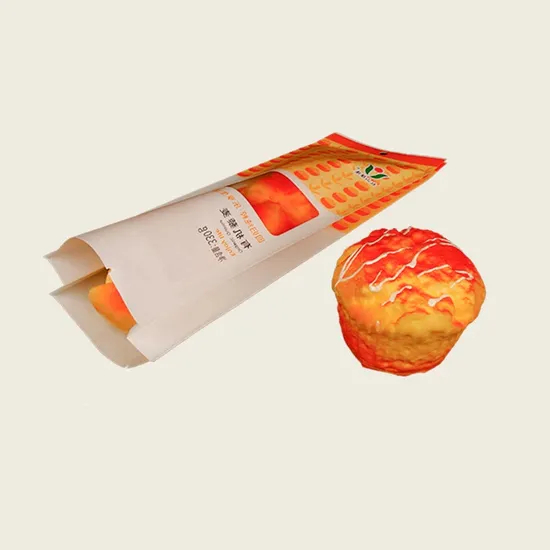 Biodegradable Paper Bread Bag for Pastries with Octagonal Sealing and Style Options